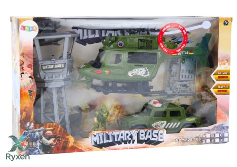 Zestaw Militarny Helikopter Wojskowy Wóz Bojowy Wieża Kontrolna Żołnierz LEAN TOYS
