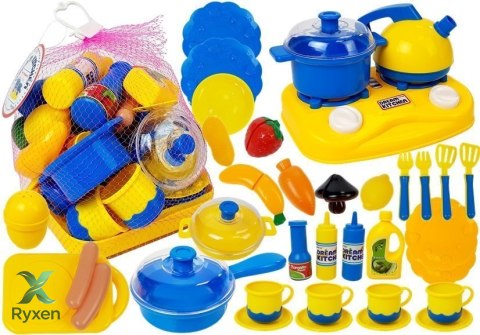 Zestaw Naczyń Plastikowych Mały Kucharz Garnki LEAN TOYS