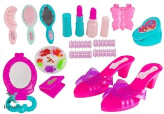 Zestaw Piękności w Walizce Wałki Klapki Koraliki LEAN TOYS