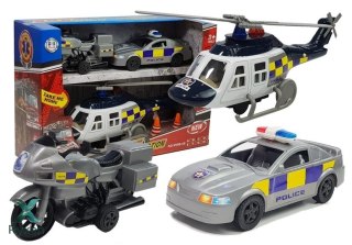Zestaw Pojazdów Policja Światła Dźwięki LEAN TOYS