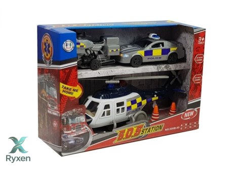 Zestaw Pojazdów Policja Światła Dźwięki LEAN TOYS