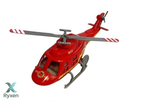 Zestaw Pojazdów Straż Pożarna Helikopter Motor Światło Dźwięki LEAN TOYS