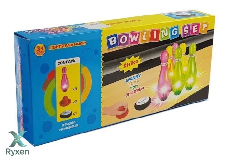 Zestaw Gra Zręcznościowa Kręgle Ze Światłami Krążki Dla Dzieci Kolorowe LEAN TOYS