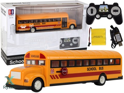 Żółty Autobus Szkolny Zdalnie Sterowany R/C Otwierane Drzwi LEAN TOYS