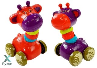 Zwierzęta na kółkach Żyrafa Czerwona Słoń Żółty LEAN TOYS