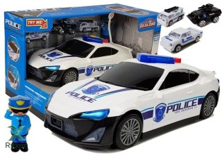 Auto Policyjne Schowek Garaż 2w1 Policjant Małe Autka Dźwięk Światła LEAN TOYS