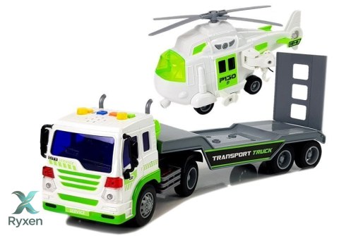 Auto Transporter na Baterie 1:16 z Helikopterem LEAN TOYS