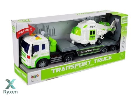 Auto Transporter na Baterie 1:16 z Helikopterem LEAN TOYS