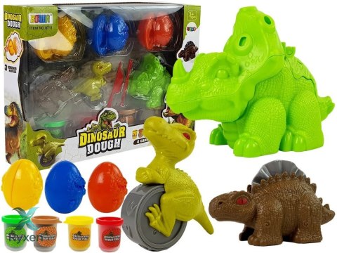 Ciastolina Dinozaury Jajka Foremka 12 Elementów 4 Kolory LEAN TOYS