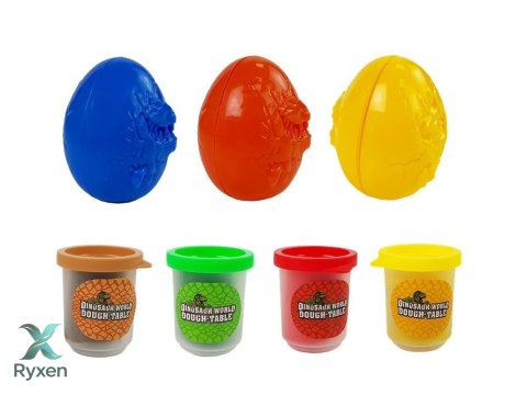 Ciastolina Dinozaury Jajka Foremka 12 Elementów 4 Kolory LEAN TOYS