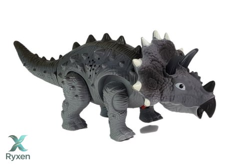 Dinozaur na Baterie Triceratops Szary LEAN TOYS
