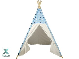 Domek Namiot Dla Dzieci Tipi Indiański Chmurki Wodoodporny Ogród LEAN TOYS