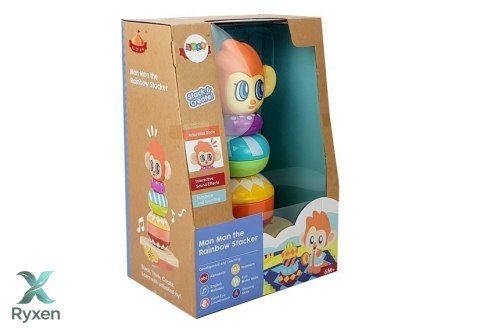 Edukacyjna Piramidka Małpka z Dźwiękami, Nauka Liczb LEAN TOYS