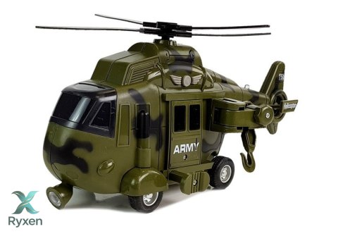 Helikopter Wojskowy Ratunkowy 1:16 Hak Dźwięk Światła LEAN TOYS