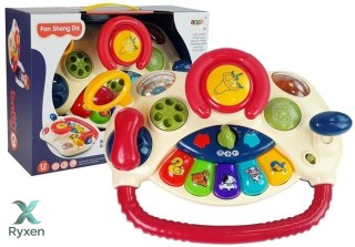 Interaktywna Kierownica dla dzieci Pianinko Odgłosy Zwierząt Telefon LEAN TOYS