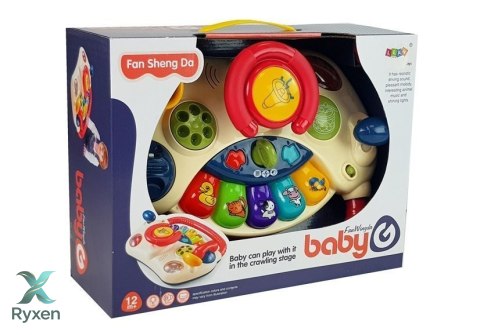 Interaktywna Kierownica dla dzieci Pianinko Odgłosy Zwierząt Telefon LEAN TOYS