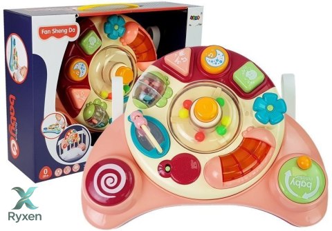 Interaktywny Panel Zabawka dla Niemowląt Muzyka Odgłosy Zwierząt Różowa LEAN TOYS