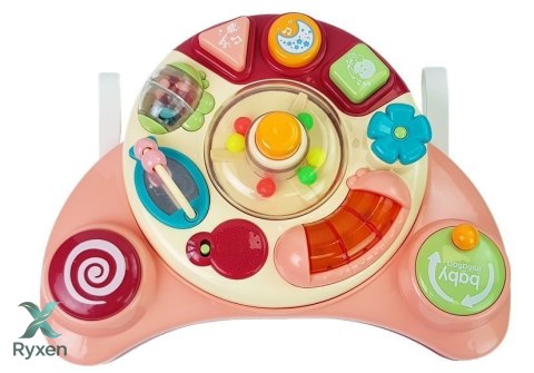 Interaktywny Panel Zabawka dla Niemowląt Muzyka Odgłosy Zwierząt Różowa LEAN TOYS