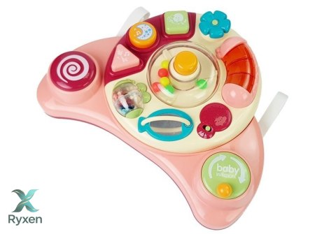Interaktywny Panel Zabawka dla Niemowląt Muzyka Odgłosy Zwierząt Różowa LEAN TOYS