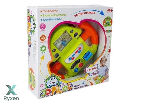 Interaktywny Symulator Lotów Kierownica Efekty Dźwiękowe Świetlne LEAN TOYS