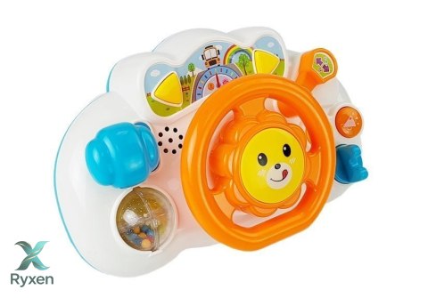 Kierownica Edukacyjna Interaktywna dla Niemowlaka Pomarańczowa LEAN TOYS