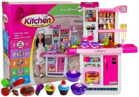 Kuchnia Woda Garnki Artykuły Spożywcze Na Baterie Dźwięk Różowa LEAN TOYS