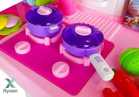 Kuchnia Woda Garnki Artykuły Spożywcze Na Baterie Dźwięk Różowa LEAN TOYS