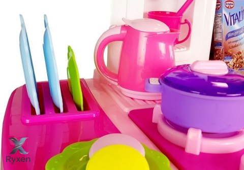 Kuchnia Woda Garnki Artykuły Spożywcze Na Baterie Dźwięk Różowa LEAN TOYS