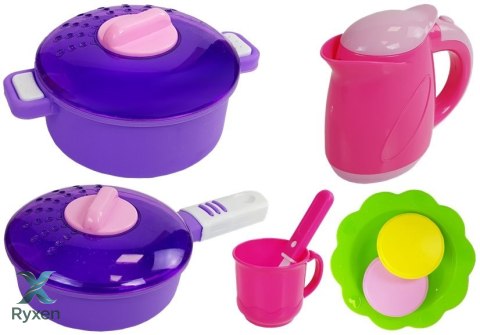 Kuchnia Woda Garnki Artykuły Spożywcze Na Baterie Dźwięk Różowa LEAN TOYS