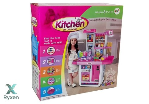Kuchnia Woda Garnki Artykuły Spożywcze Na Baterie Dźwięk Różowa LEAN TOYS