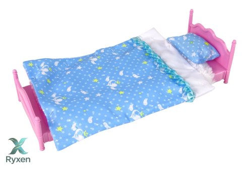 Lalka Meble Zestaw Łóżko Szafa Toaletka LEAN TOYS