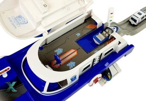 Łódź Transportowa Policyjna z Autkami, z dźwiękiem i światłami LEAN TOYS