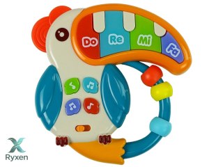 Muzyczne Pianinko Kolorowa Papuga Dźwięki Światła Koraliki LEAN TOYS