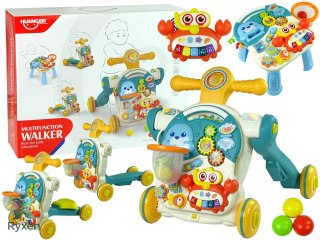 Pchacz 4w1 Stolik Edukacyjny Hulajnoga Rower Dla Dzieci Niebieski LEAN TOYS