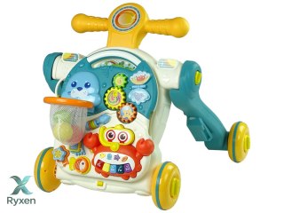 Pchacz 4w1 Stolik Edukacyjny Hulajnoga Rower Dla Dzieci Niebieski LEAN TOYS