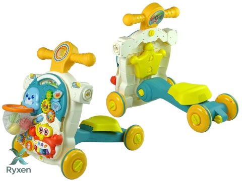 Pchacz 4w1 Stolik Edukacyjny Hulajnoga Rower Dla Dzieci Niebieski LEAN TOYS