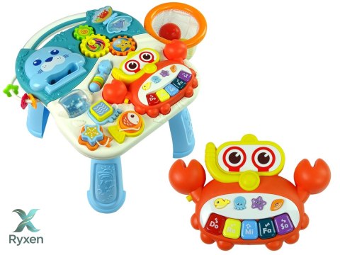Pchacz 4w1 Stolik Edukacyjny Hulajnoga Rower Dla Dzieci Niebieski LEAN TOYS