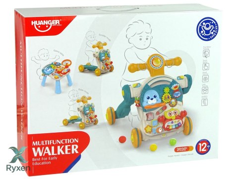 Pchacz 4w1 Stolik Edukacyjny Hulajnoga Rower Dla Dzieci Niebieski LEAN TOYS