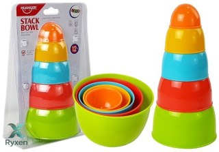Piramidka Kubeczki Układanka Zręcznościowa dla Malucha 5szt LEAN TOYS