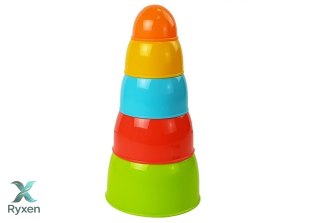 Piramidka Kubeczki Układanka Zręcznościowa dla Malucha 5szt LEAN TOYS