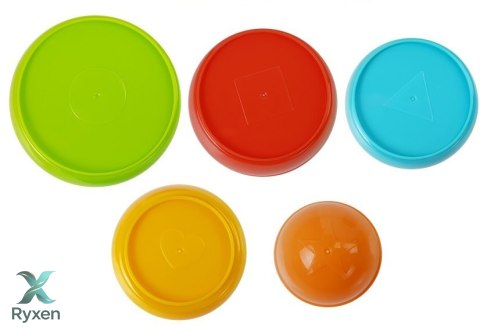 Piramidka Kubeczki Układanka Zręcznościowa dla Malucha 5szt LEAN TOYS