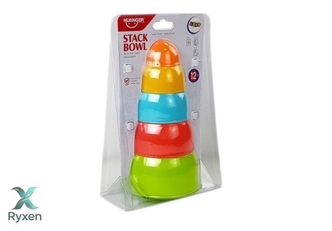 Piramidka Kubeczki Układanka Zręcznościowa dla Malucha 5szt LEAN TOYS