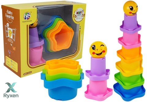 Piramidka Kubeczki dla Niemowlaka Gwiazdki LEAN TOYS