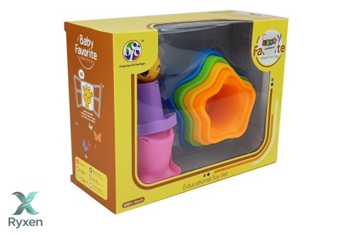 Piramidka Kubeczki dla Niemowlaka Gwiazdki LEAN TOYS