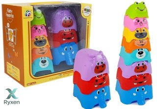 Piramidka Kubeczki dla Niemowlaka Zwierzątka LEAN TOYS