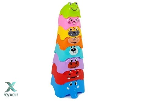 Piramidka Kubeczki dla Niemowlaka Zwierzątka LEAN TOYS