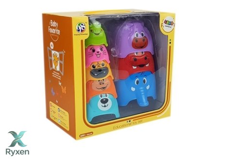 Piramidka Kubeczki dla Niemowlaka Zwierzątka LEAN TOYS