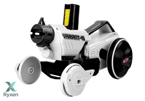 Pistolet Wyrzutnia Autko 2 w 1 Zdalnie Sterowany Piankowe Krążki Biały 2,4 G LEAN TOYS