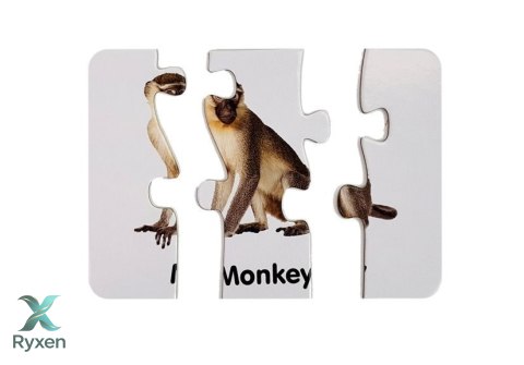 Puzzle Edukacyjne Układanka Dzikie Zwierzęta 10 Połączeń Angielski LEAN TOYS