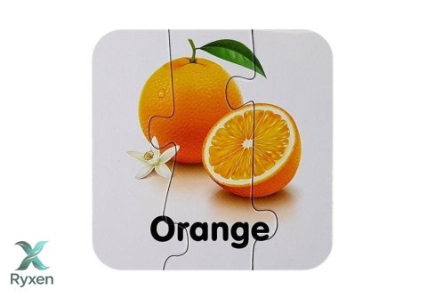 Puzzle Edukacyjne Układanka Owoce 10 Połączeń Nauka Angielskiego LEAN TOYS